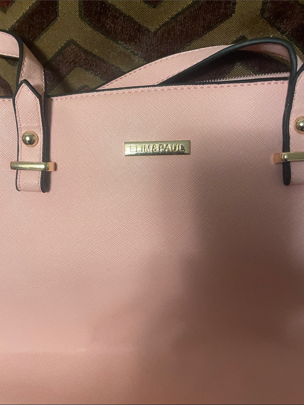 Pink Saffiano Tote Bag